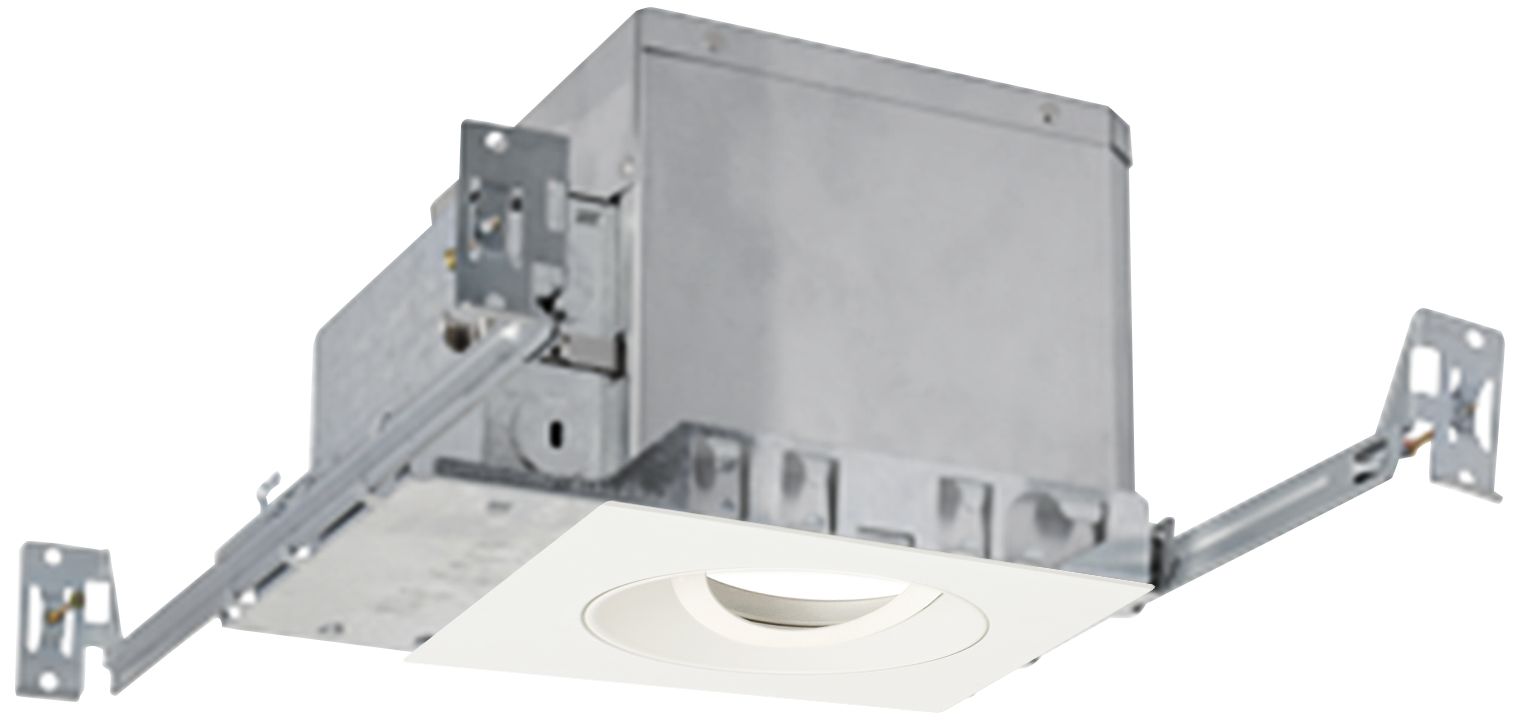 3" White 950 Lumen LED Adjustable Square Gimbal Recessed Kit