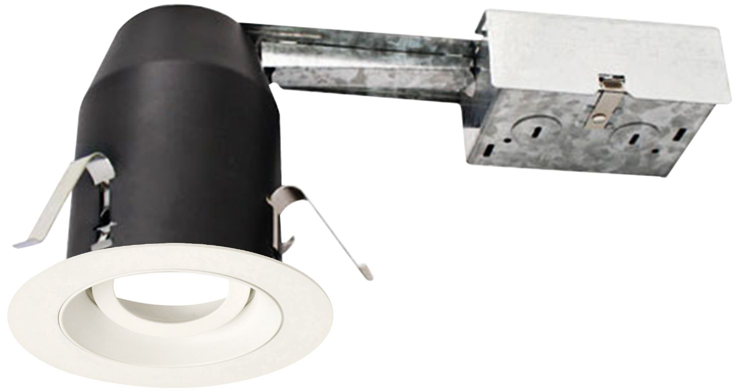 3" White 750 Lumen LED Remodel Round Gimbal Recessed Kit