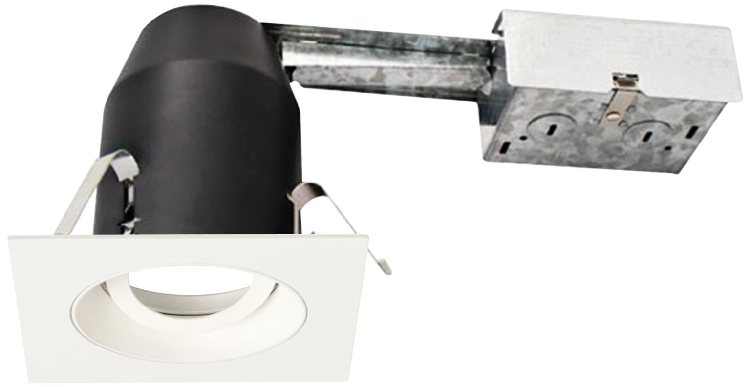 3" White 750 Lumen LED Remodel Square Gimbal Recessed Kit