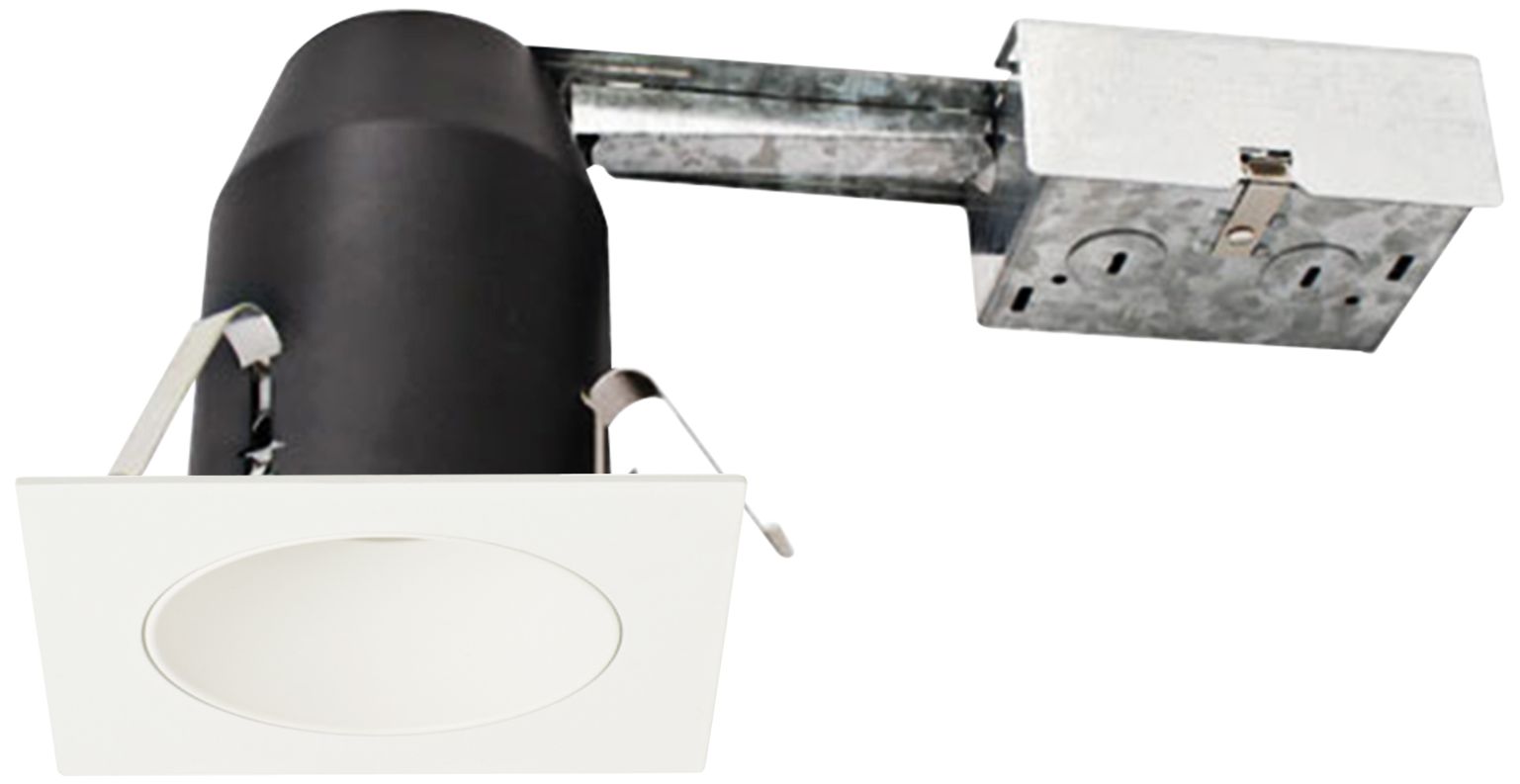 3" White 950 Lumen LED Remodel Square Reflector Recessed Kit