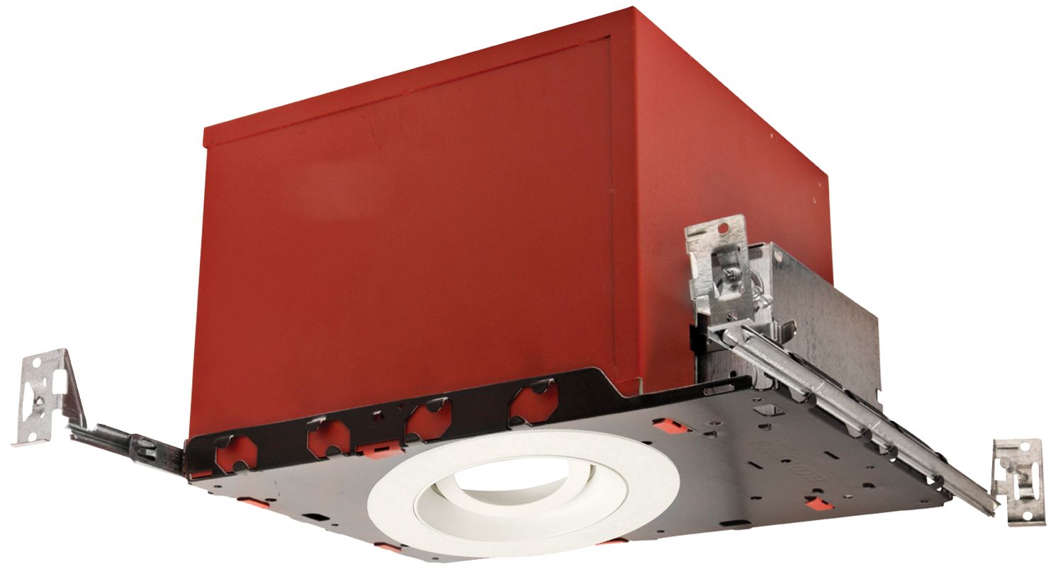 3" White 750 Lumen LED Fire-Rated Round Gimbal Recessed Kit