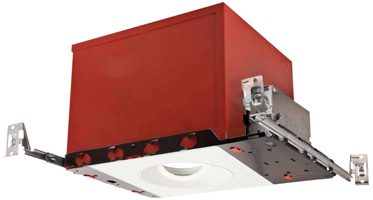 3" White 750 Lumen LED Fire-Rated Square Gimbal Recessed Kit