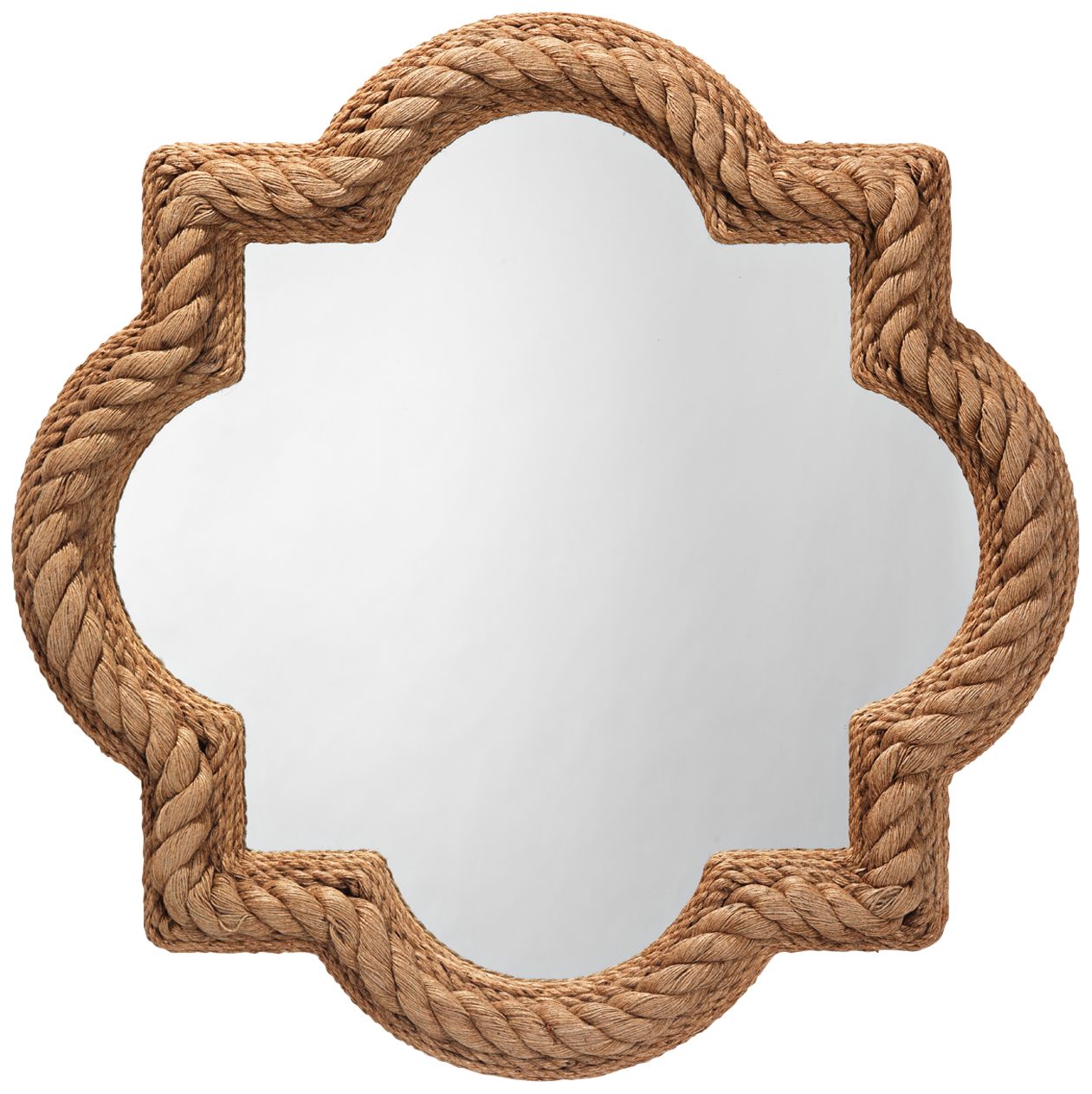 Quatrefoil Natural Rope 35" Wide Wall Mirror