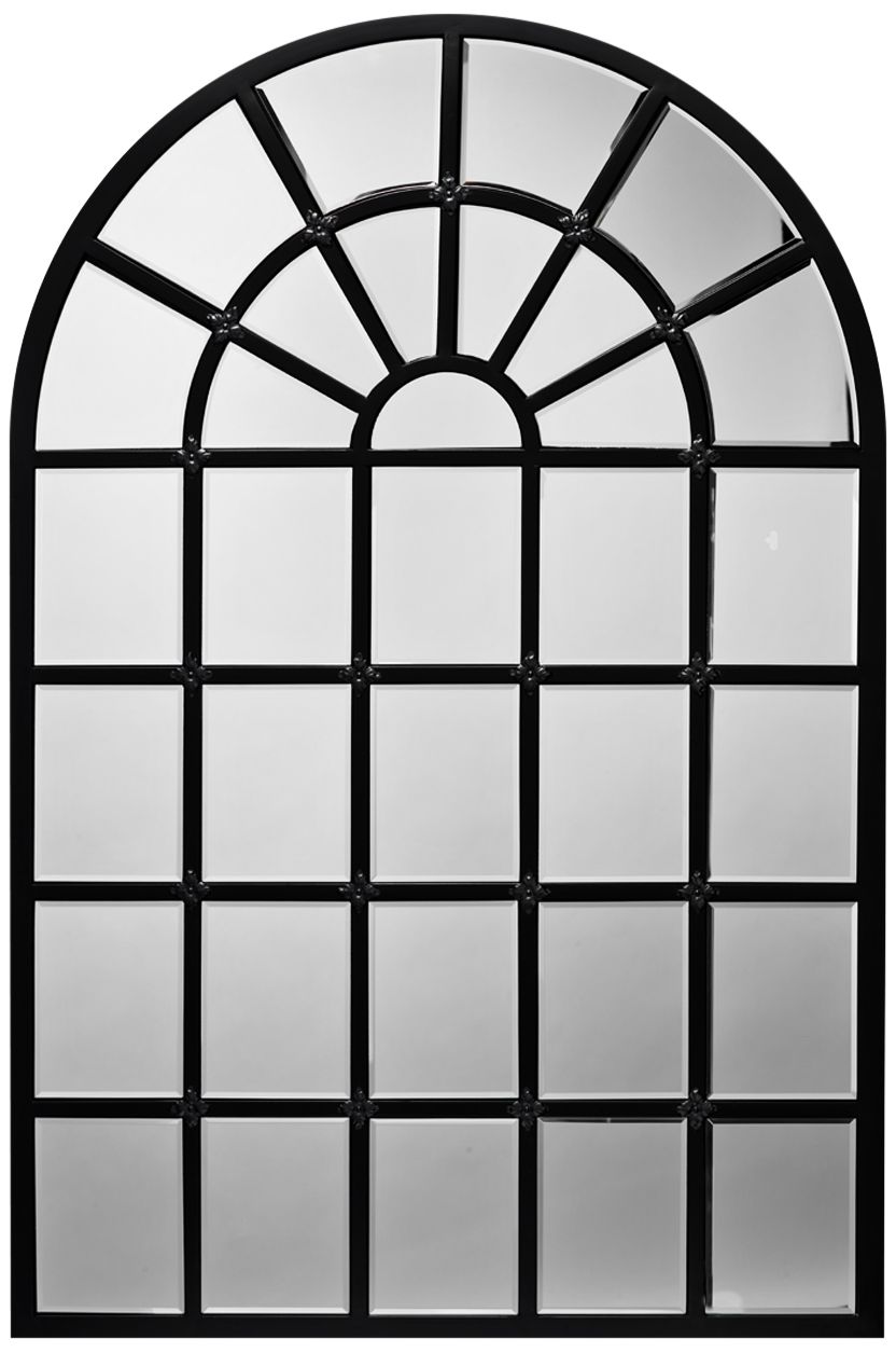Harlem Black Metal 31 1/2" x 47 1/4" Arch Wall Mirror 77E37 Lamps Plus