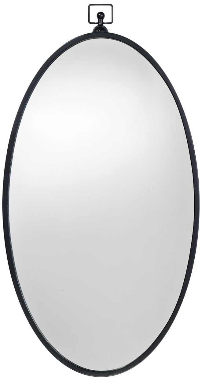 Wade Black 17 3/4" x 34 1/4" Oval Wall Mirror