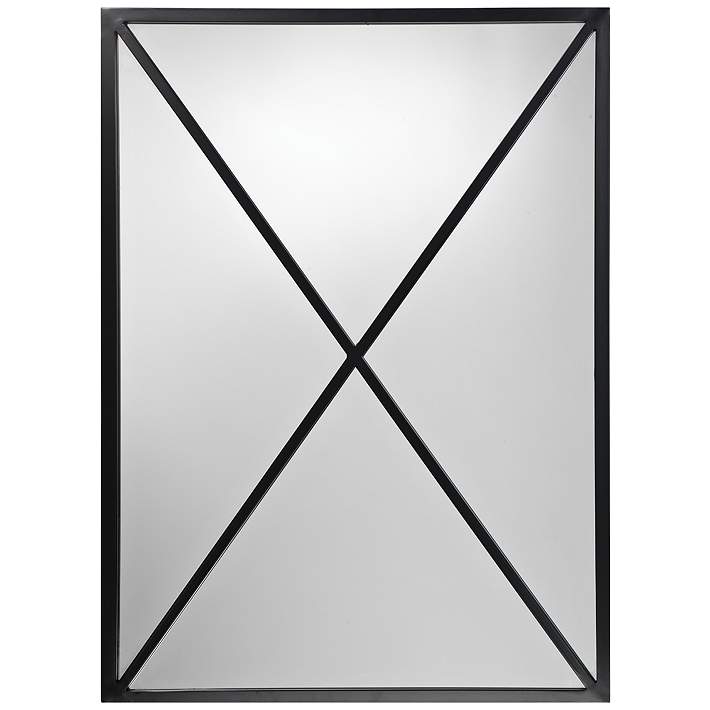 Xander Black Iron 24 X 32 1 2 Wall, Black Metal Mirror