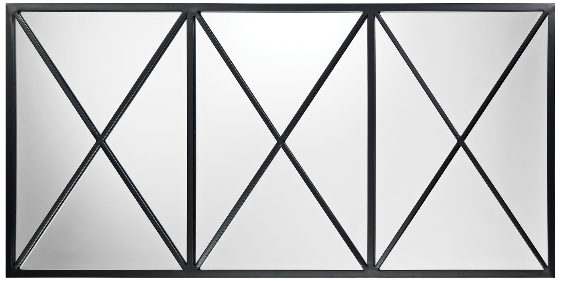 Xyla Black 48" x 22 1/2" Rectangular Wall Mirror