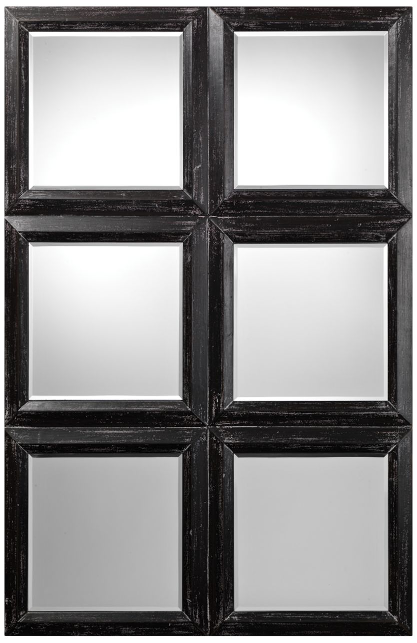 Yvette Dark Gray 32" x 48" Wood Wall Mirror