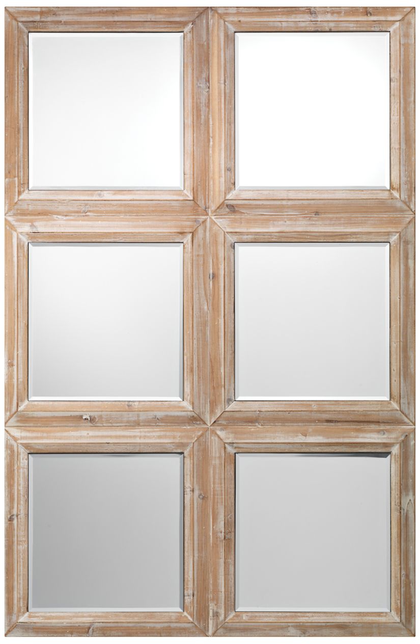 Yvette Natural Oak Veneer 32" x 48" Wall Mirror