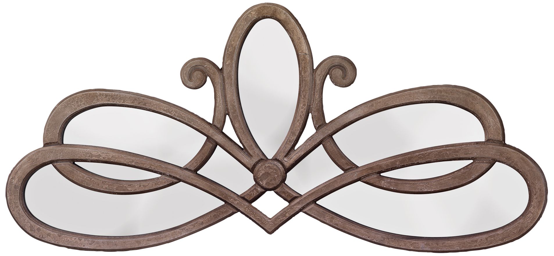 Distressed Gray Scroll 46 1/2" x 21" Wall Mirror