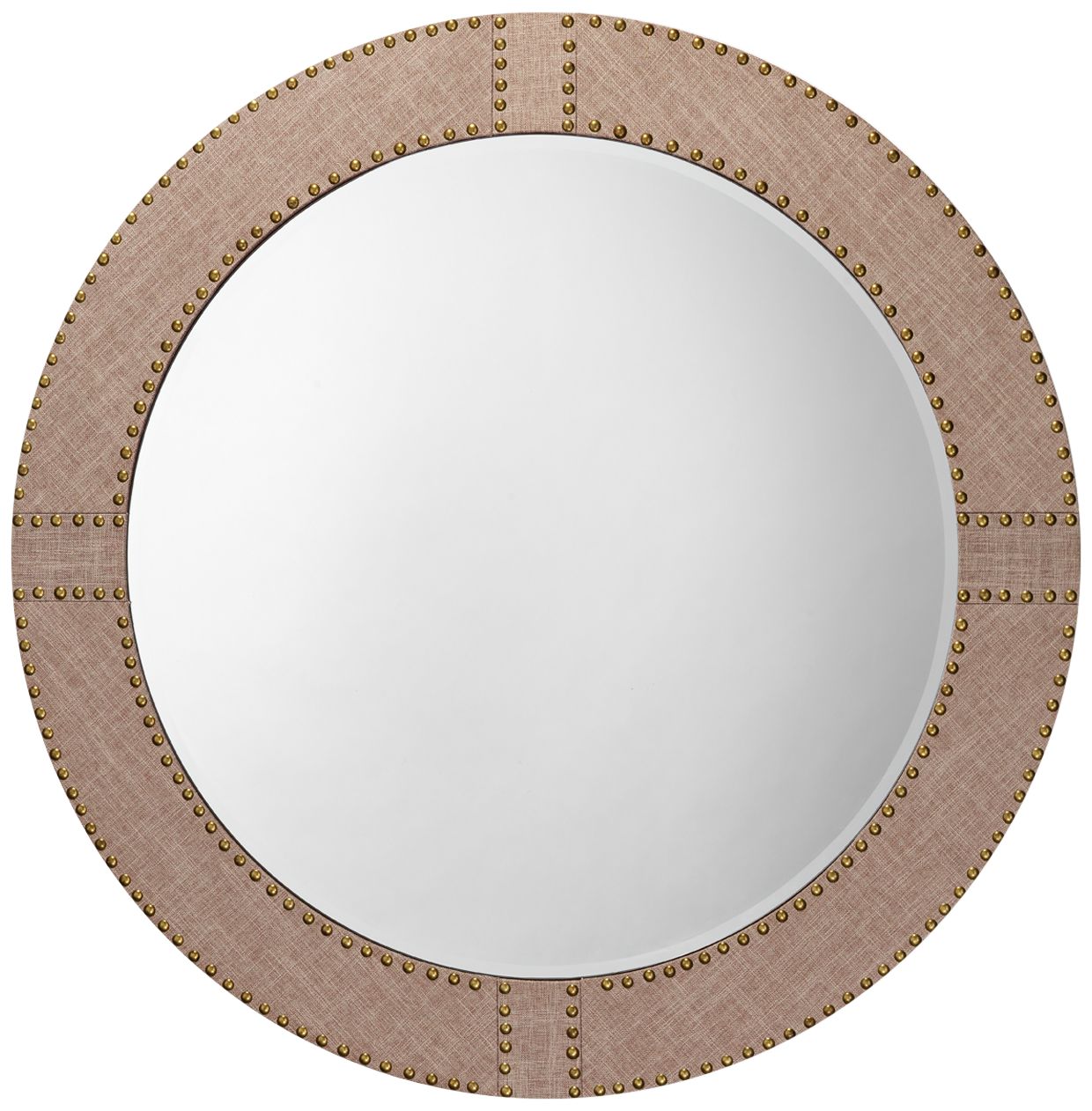 Cait Natural Linen 36" Round Wall Mirror