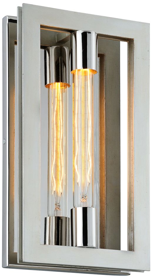 Enigma 14" High Silver Leaf Rectangular Wall Sconce