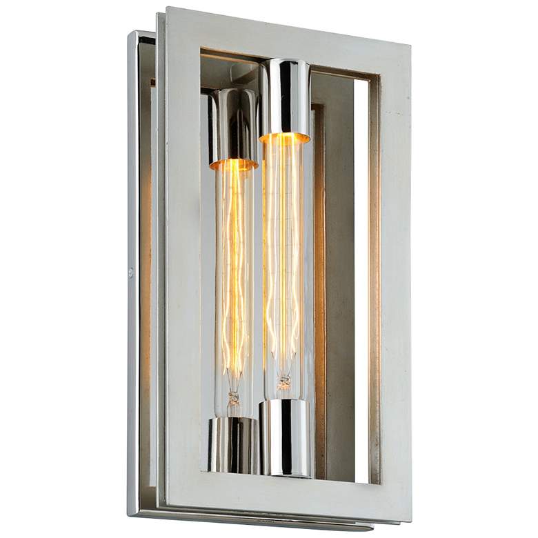 Enigma 14&quot; High Silver Leaf Rectangular Wall Sconce