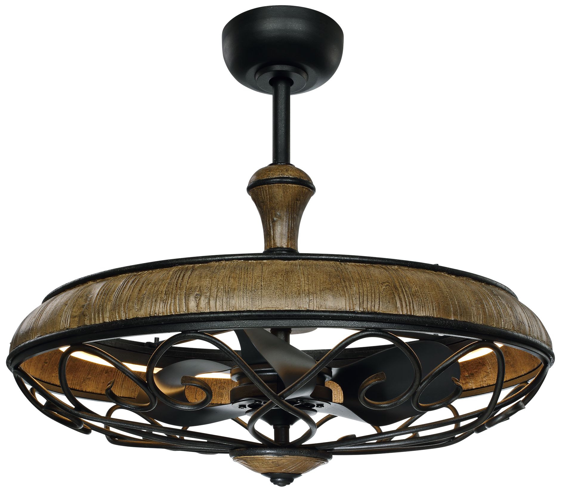 30 Maxim Tuscany Driftwood Ore Led Fandelier Ceiling Fan 77g02