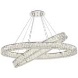 Monroe 41&quot; Wide Chrome and Crystal 2-Tier LED Chandelier