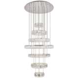 Monroe 33 1/2&quot; Wide Chrome and Crystal 7-Tier LED Chandelier