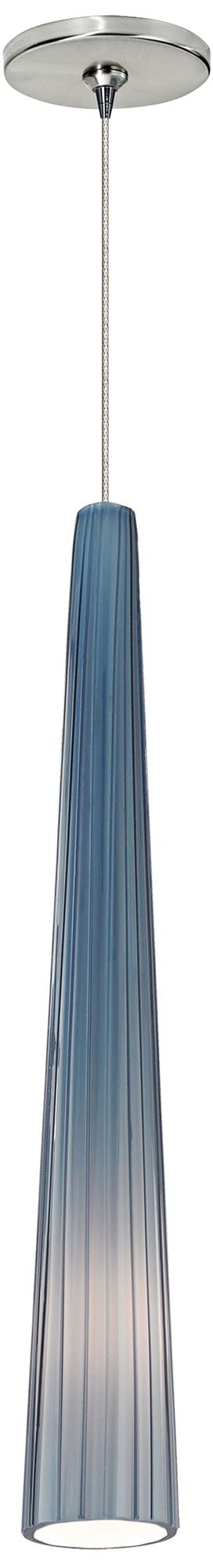 Zenith 3"W Blue Glass Satin Nickel LED Freejack Mini Pendant