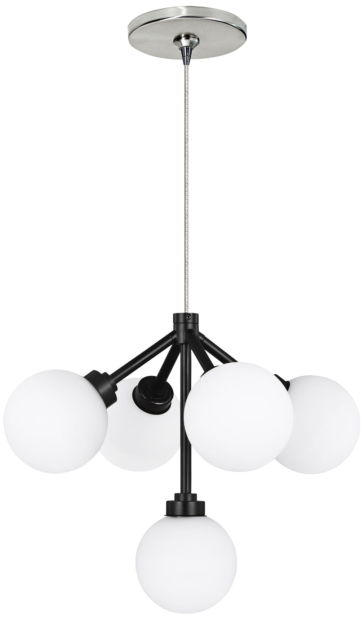 Mara 12 1/4"W Black Nickel 5-Light LED Freejack Pendant