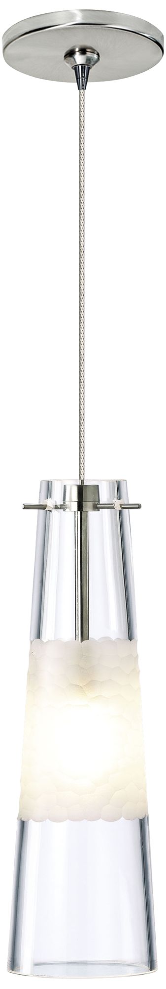 Bonn 3 3/4"W Clear Glass Nickel LED Freejack Mini Pendant