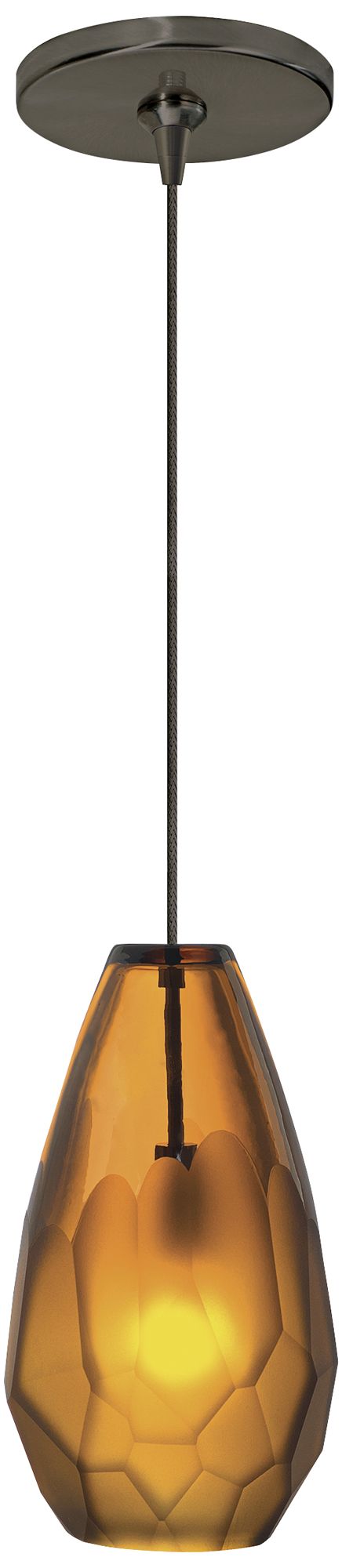 Briolette 4 1/4"W Amber Bronze LED Freejack Mini Pendant