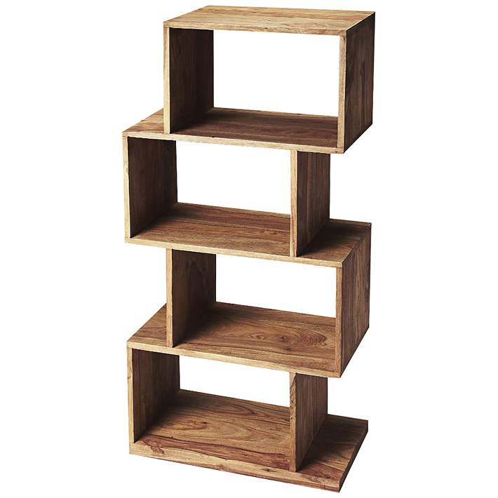 Butler Stockholm Light Brown Wood 4 Shelf Bookcase Etagere