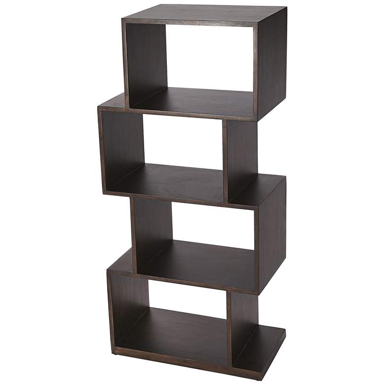 Butler Stockholm Coffee Brown Wood 4-Shelf Bookcase Etagere