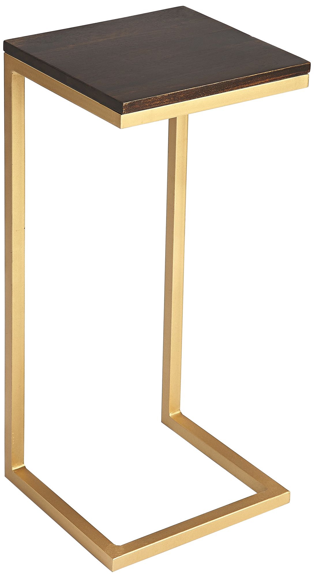 Butler Kilmer 11"W Antique Gold Metal and Wood Accent Table