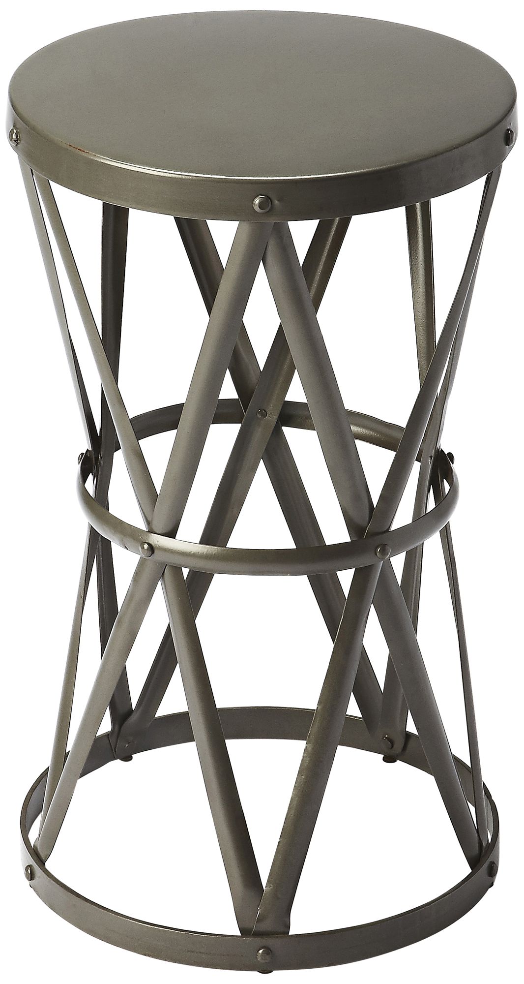 Butler Empire 13"W Gray Open Hourglass Round Accent Table