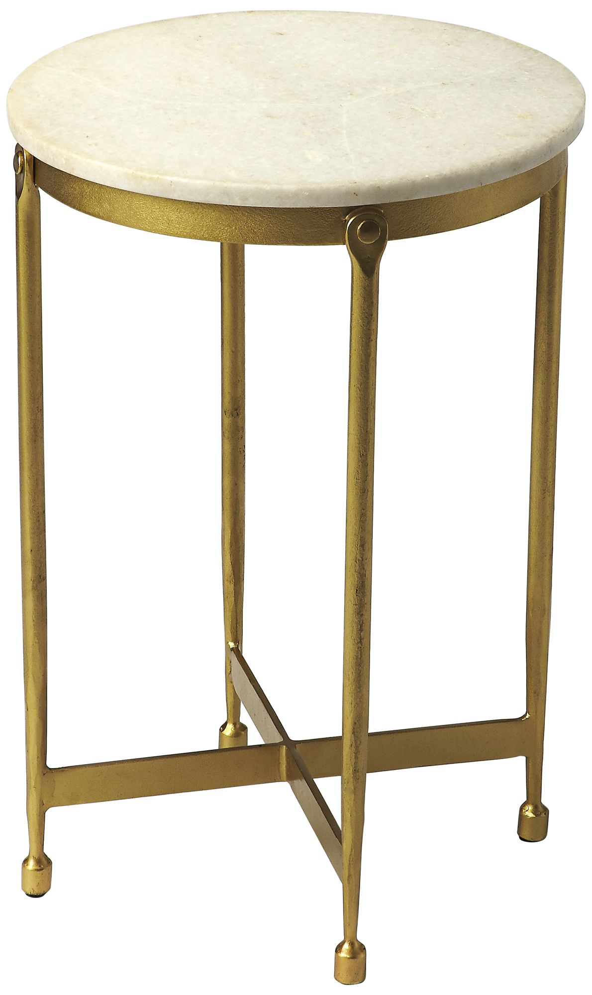 Butler Claypool 13 1/2"W Antique Brass and Marble End Table