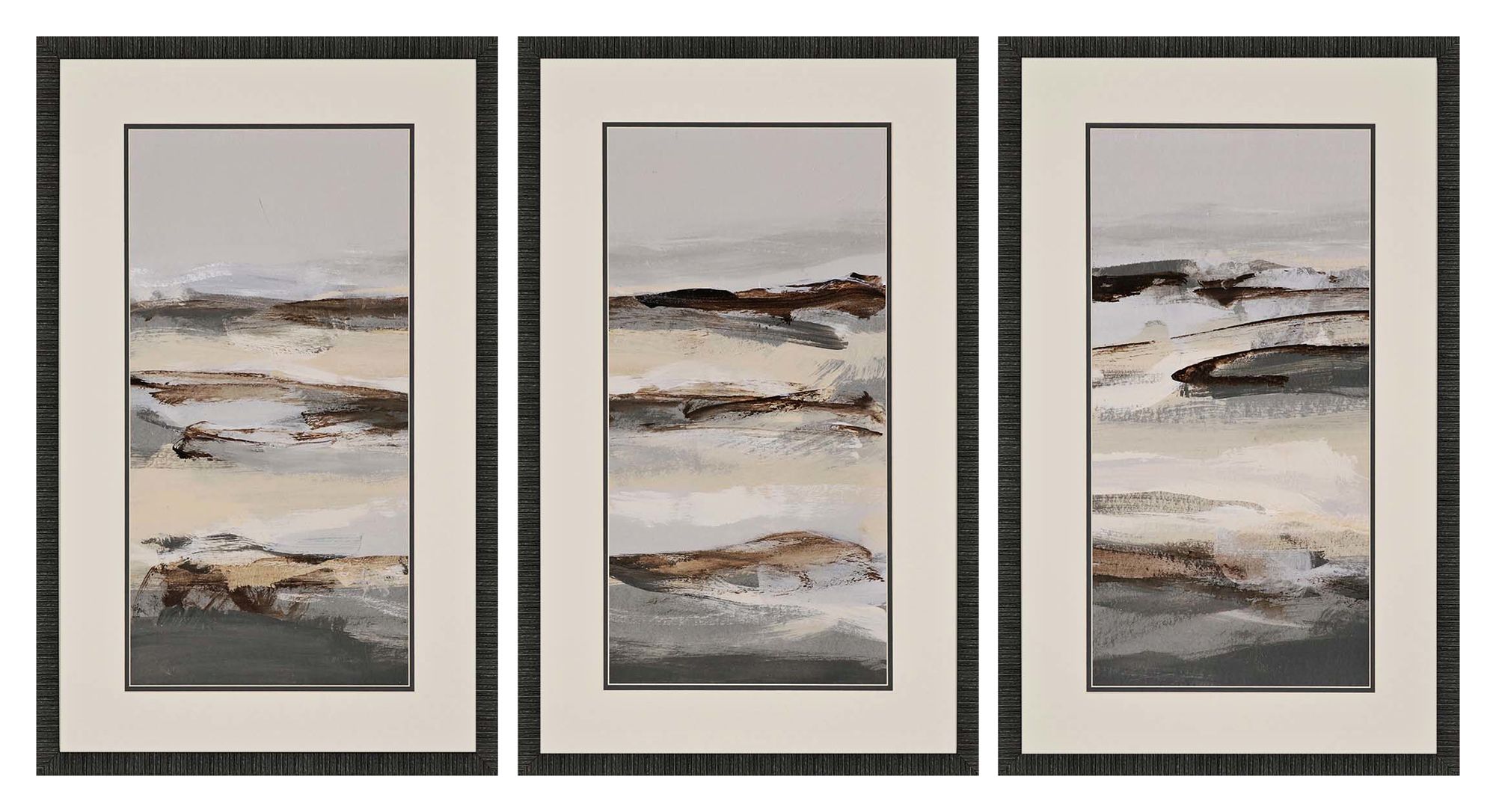 Winter Sun 32" High 3-Piece Framed Giclee Wall Art Set