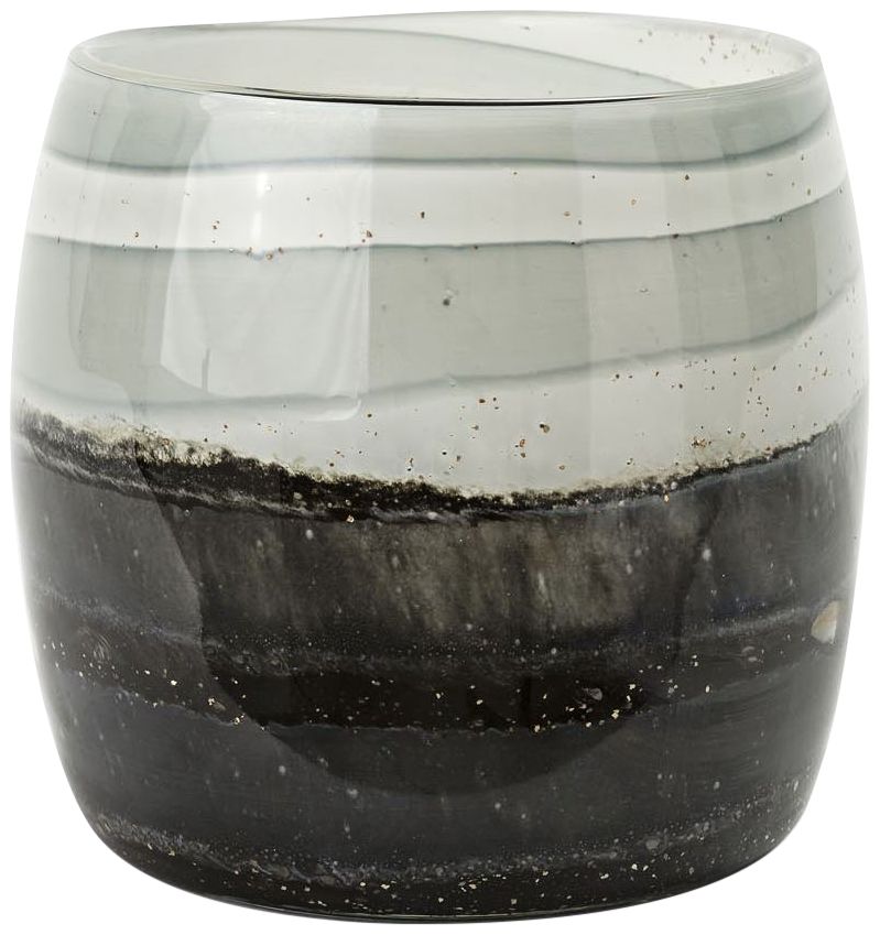 Altus 6 3/4" High Black and Gray Kaleidoscope Art Glass Vase