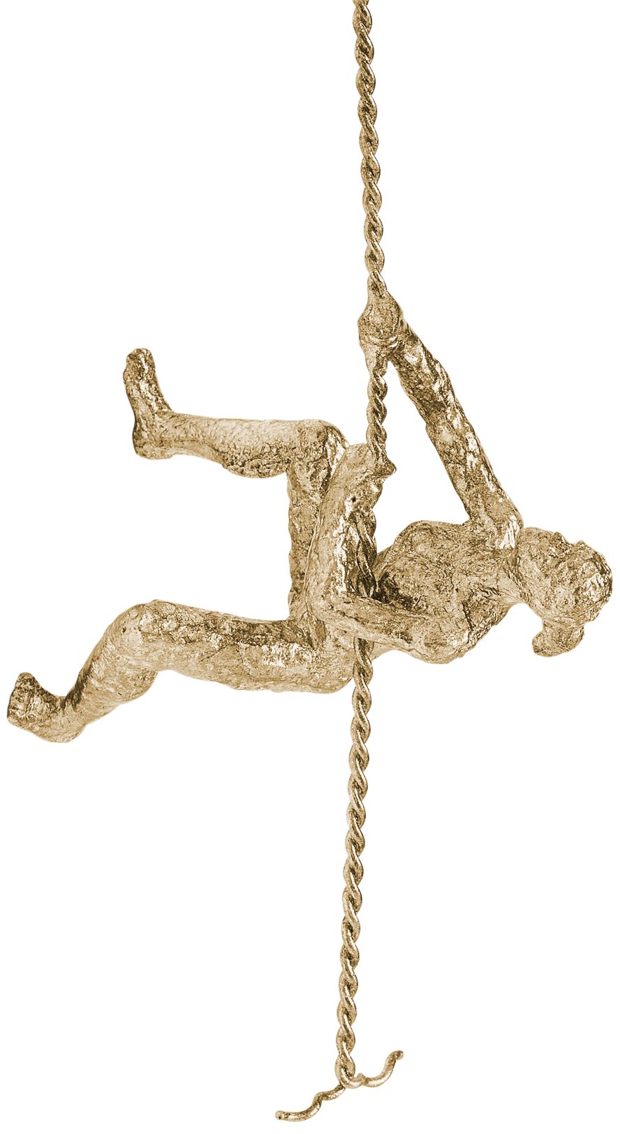 Climbing Woman 42" High Thai Gold Leaf Metal Wall Sculpture