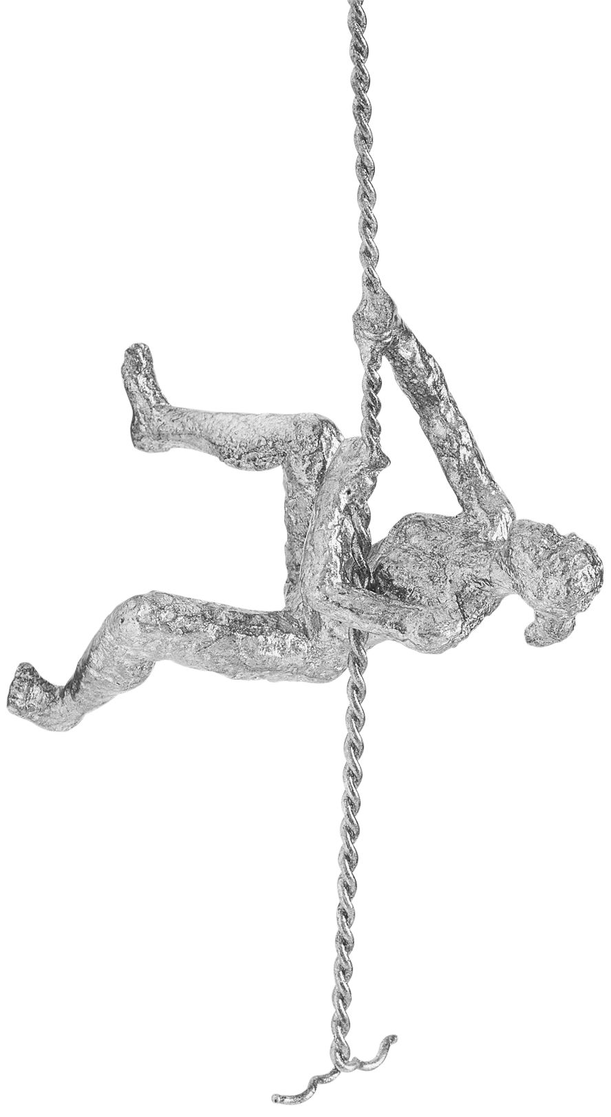 Climbing Woman 42"H Thai Silver Leaf Metal Wall Sculpture