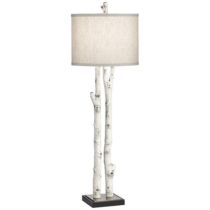 White Forest Natural Birch Tree Branch, Table Lamp Tree Branches