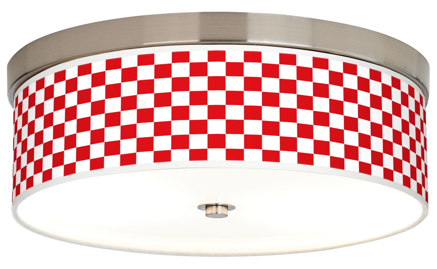 Checkered Red Giclee Energy Efficient Ceiling Light