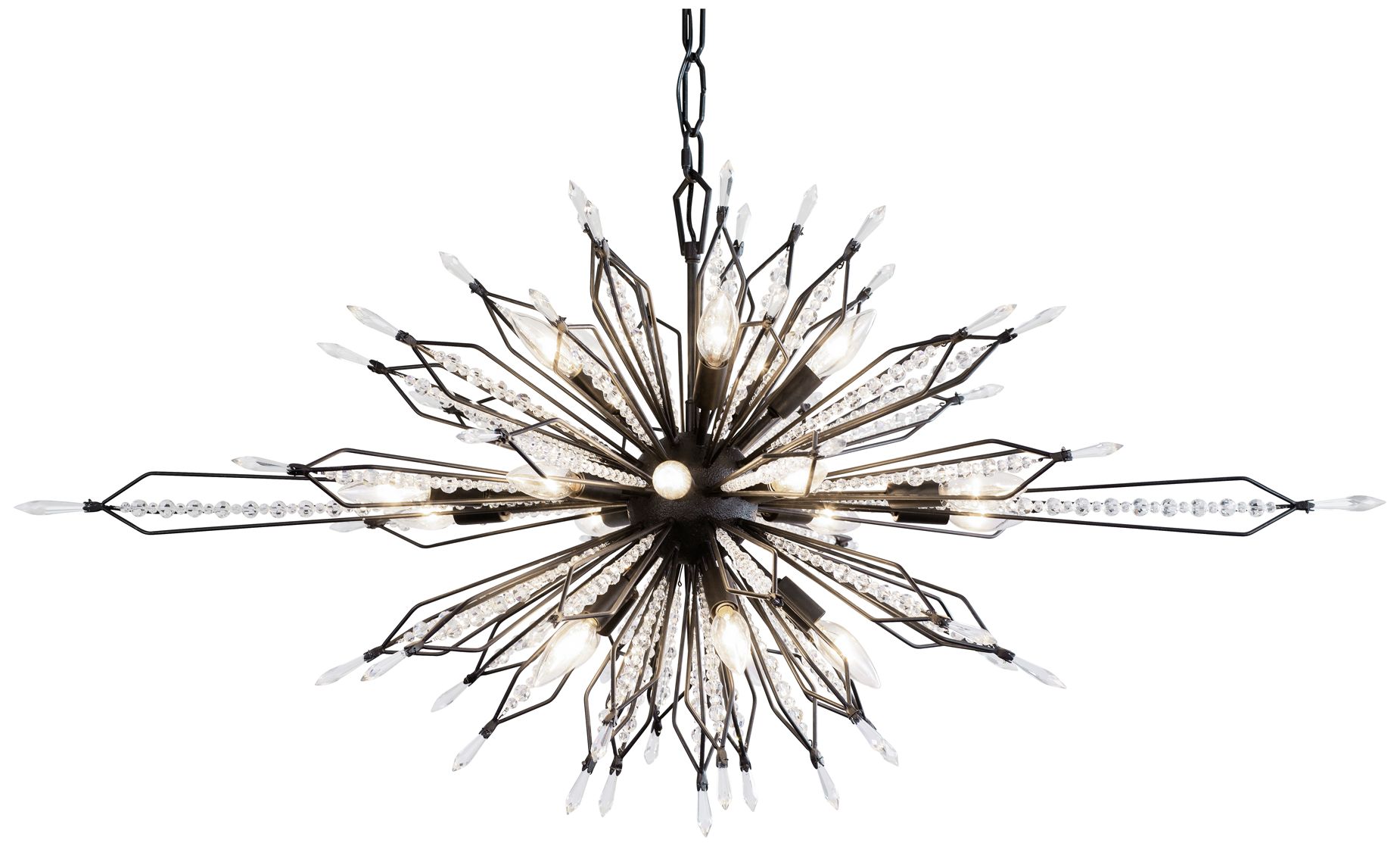 Varaluz Orbital 48" 20-light Oval Carbon Linear Pendant