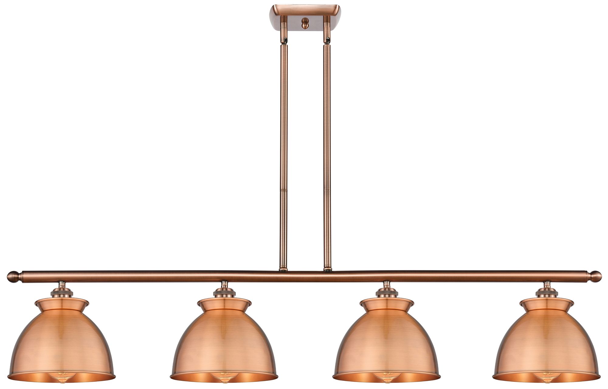 Innovations Lighting Adirondack 48"w 4 Light Copper Stem Hung Island Light With Copper Shad