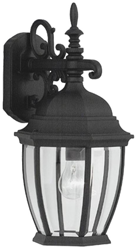 Tiverton 18 1/4"H Clear Glass Black Outdoor Wall Light