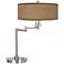 Simulated Leatherette Giclee CFL Swing Arm Desk Lamp