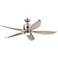 56" Monte Carlo Lily Brushed Steel LED Ceiling Fan with Remote Control