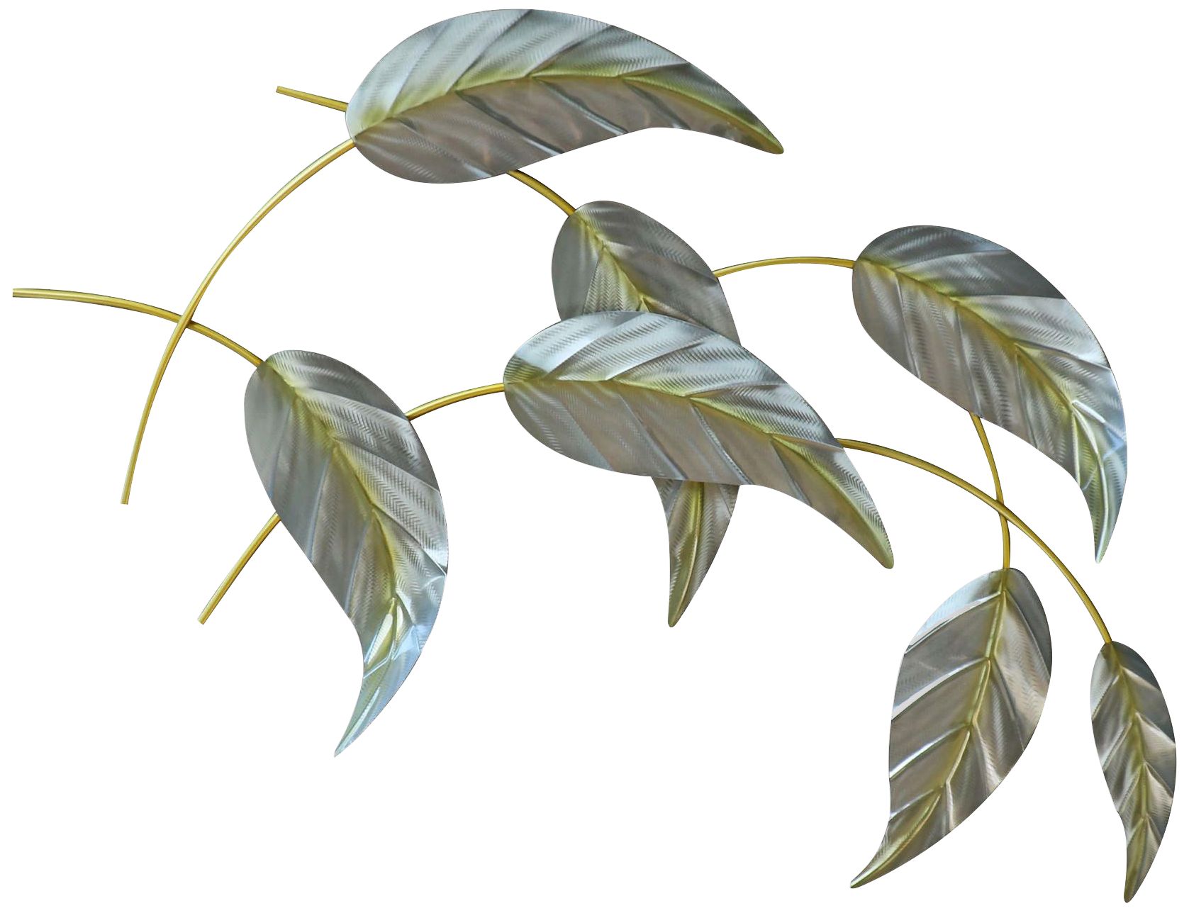 Leaves Study I Facing Right 40" Wide Metal Wall Sculpture