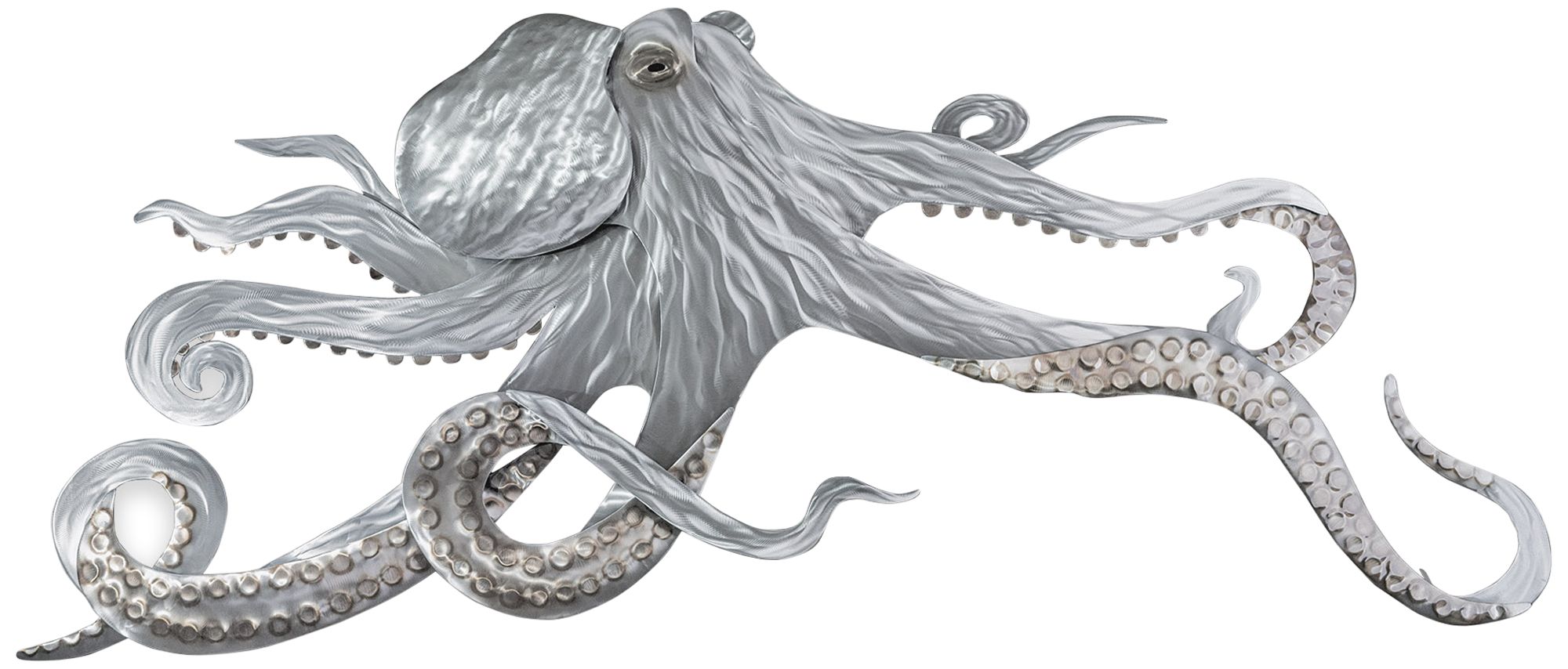 Stainless Steel Octopus 58" Wide Metal Wall Sculpture 78C85 Lamps Plus