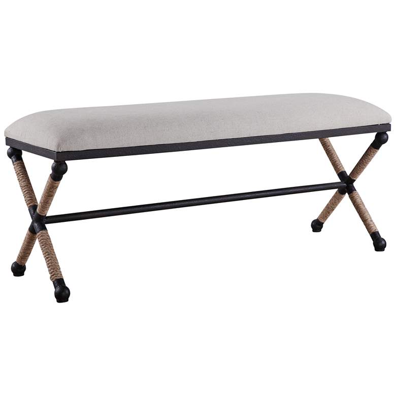 Image 2 Uttermost Firth Neutral Oatmeal Cotton Bench