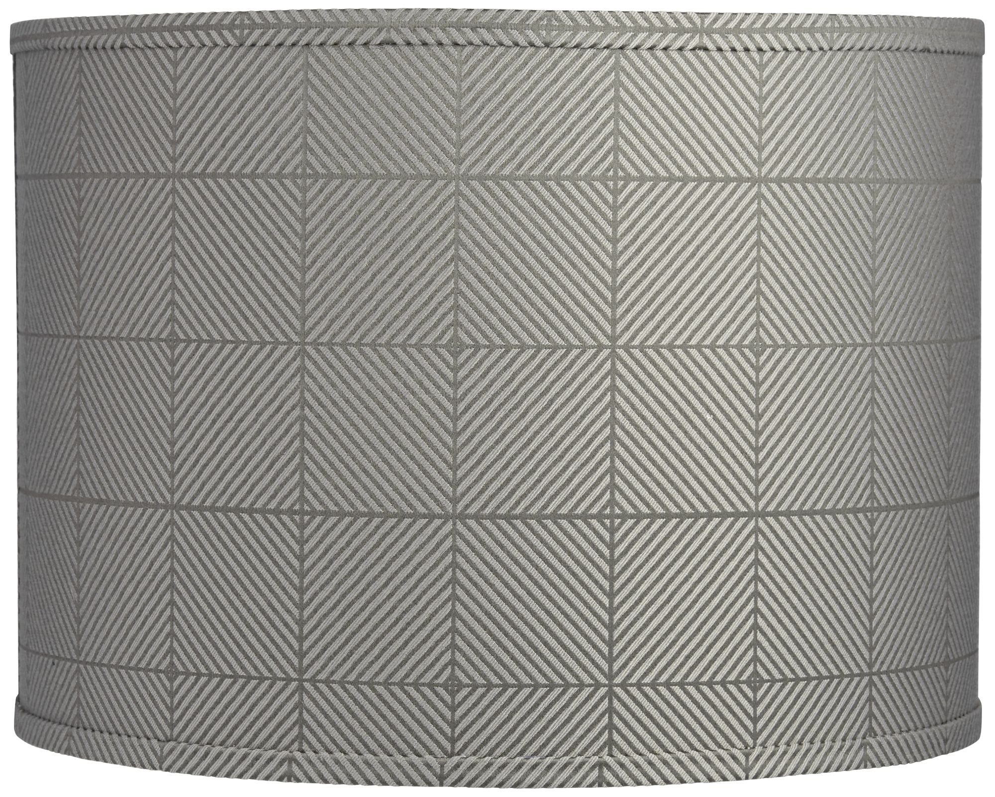 Gray Grid Drum Lamp Shade 15x15x11 (Spider)