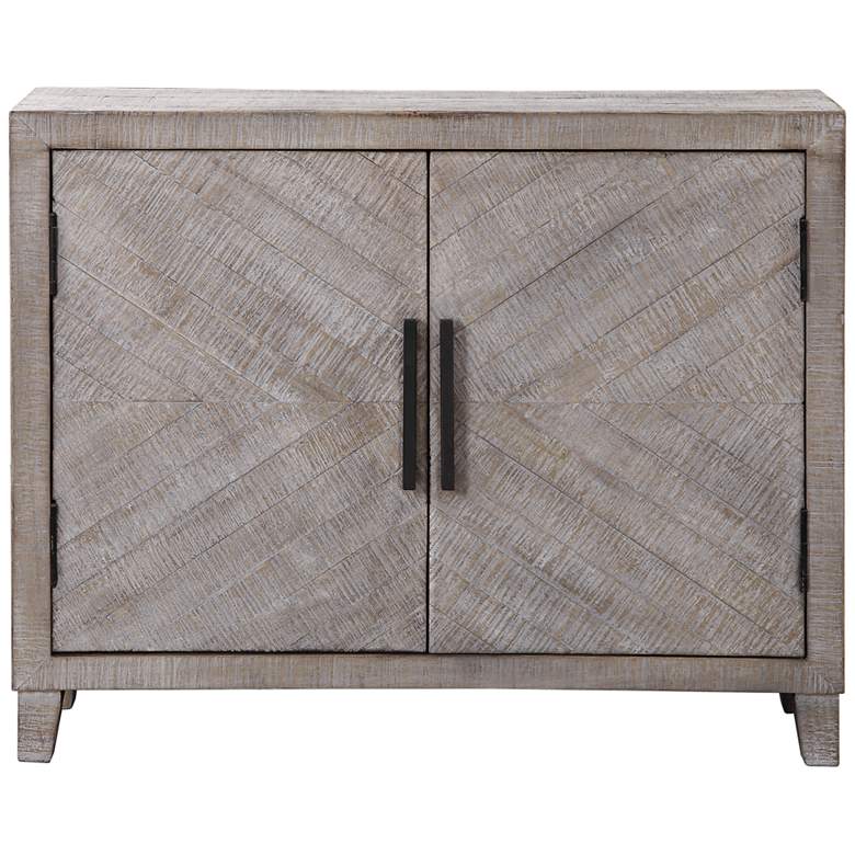 Uttermost Adalind 40&quot;W White Washed 2-Door Accent Cabinet