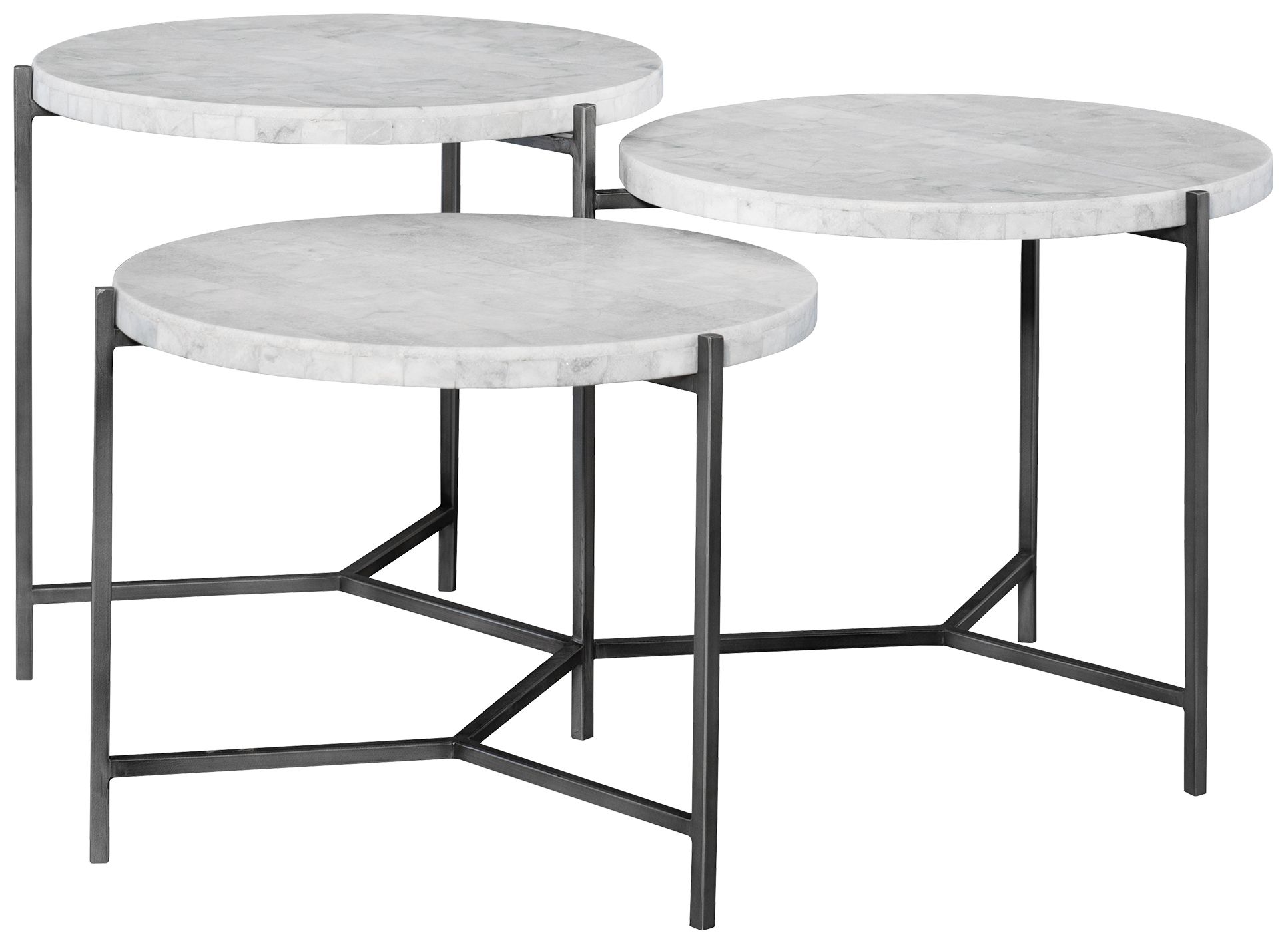 Uttermost Contarini 38"W White Marble 3-Tiered Coffee Table - #78D37 | Lamps Plus