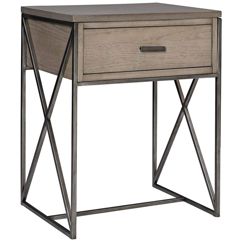 Image 2 Uttermost Cartwright 18 1/2"W Aged Gray 1-Drawer Side Table