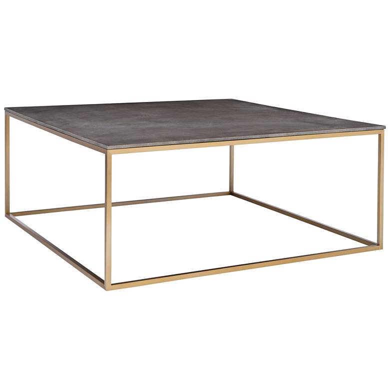 Image 3 Uttermost Trebon 38" Wide Charcoal Gray and Brass Coffee Table