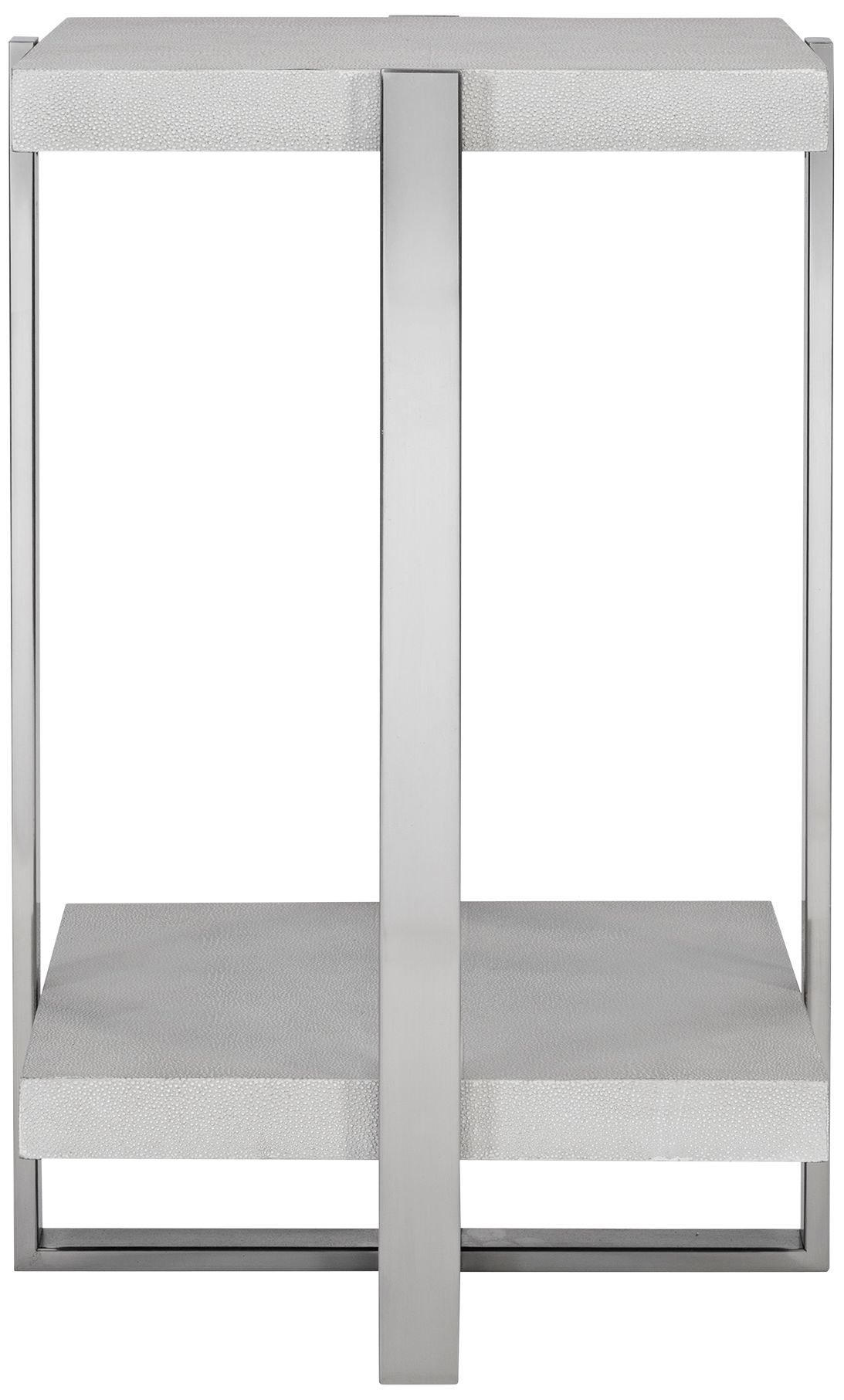 Uttermost Arnaut 16"W Milk White Faux Shagreen Accent Table