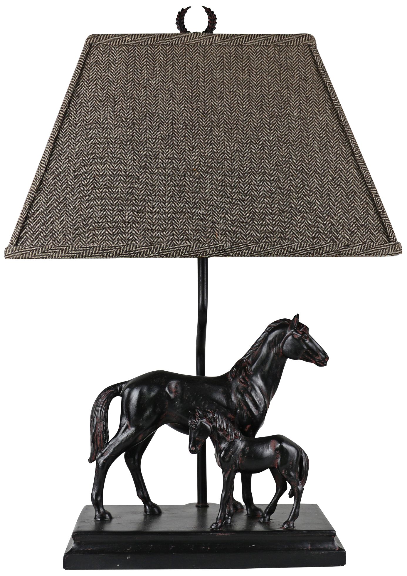 Next in Line Mare and Foal Black Accent Table Lamp